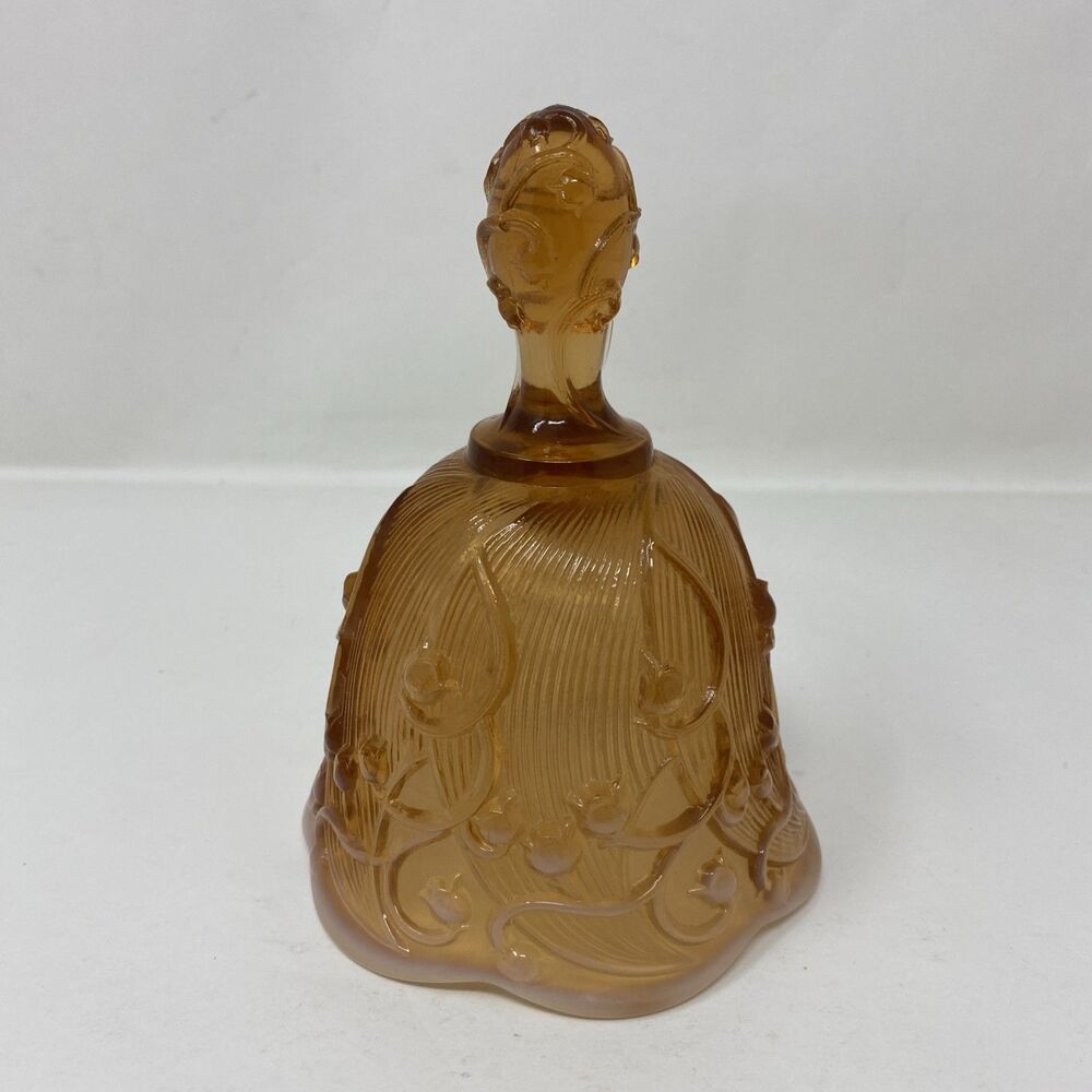 Vintage Fenton Art Glass Lily Of The Valley Cameo Opalescent Bell 5.5" Tall